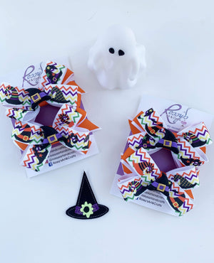 Rossy's Art & Crafts Witch Hat Hair Bow Pair